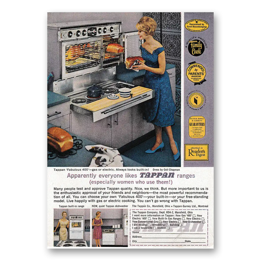 1962 Tappan Range Apparently Everyone Likes Vintage Magazine Print Ad