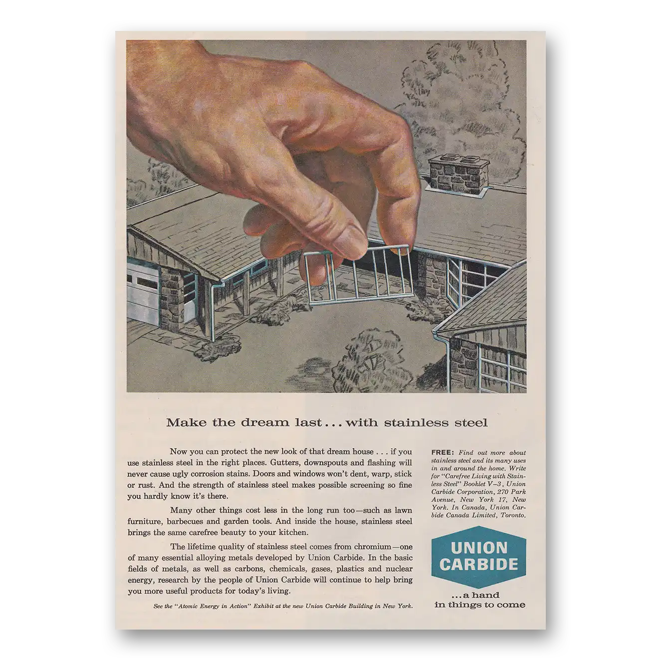 1962 Union Carbide Make the Dream Last Vintage Magazine Print Ad