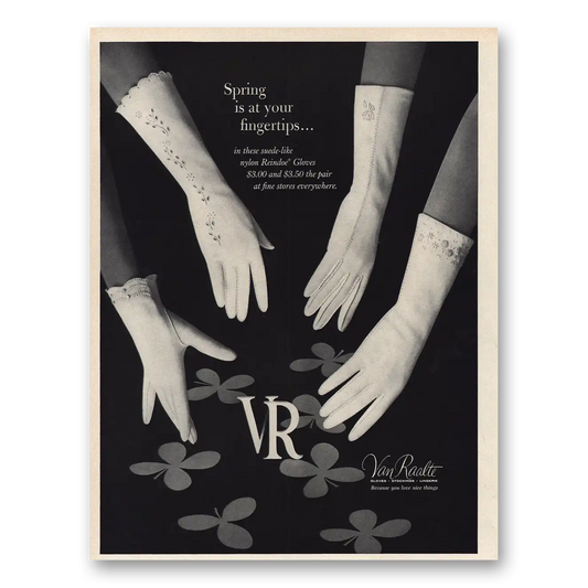 1962 Van Raalte Gloves Gloves Spring At Your Fingertips Vintage Magazine Print Ad