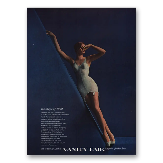 1962 Vanity Fair Undergarments Shape of 1962 Vintage Magazine Print Ad