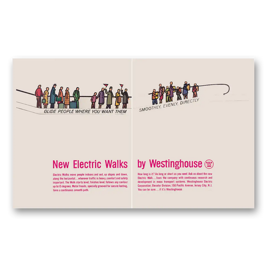 1962 Westinghouse Electric Walk Glide People Where You Want Vintage Magazine Print Ad