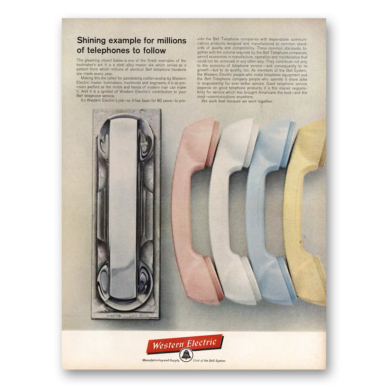 1962 Western Electric Shining Example for Millions Vintage Magazine Print Ad