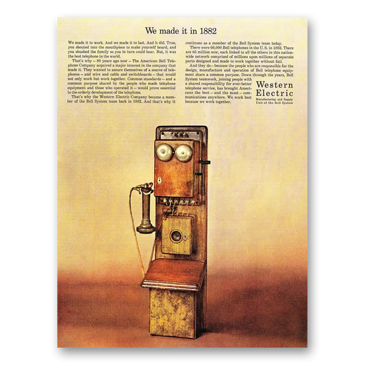 1962 Western Electric We Made It In 1882 Vintage Magazine Print Ad