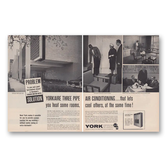 1962 York Air Conditioning Yorkaire Sahara Motor Hotel Cleveland Vintage Magazine Print Ad