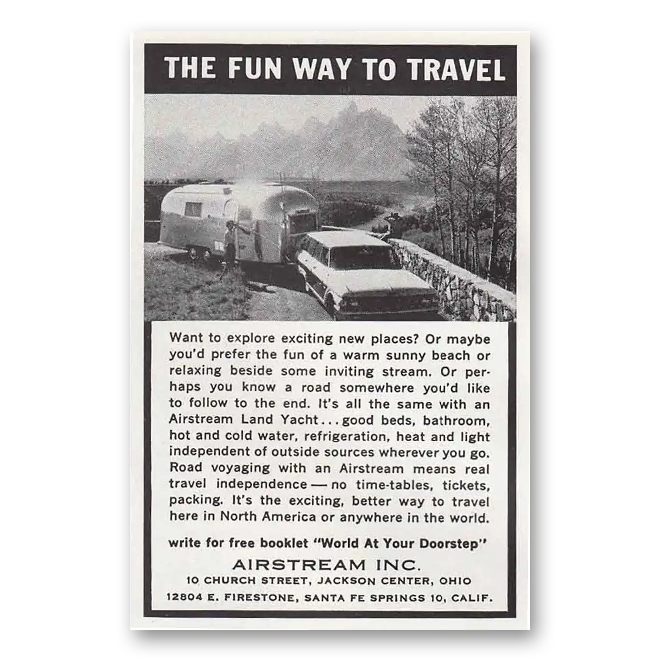 1963 Airstream Trailers Airstream Land Yacht Vintage Magazine Print Ad