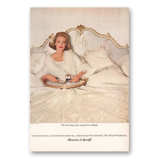 1963 Alexandra de Markoff One Thing She Cannot Live Without Vintage Magazine Print Ad