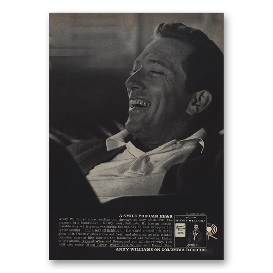 1963 Andy Williams Promo Smile You Can Hear Vintage Magazine Print Ad