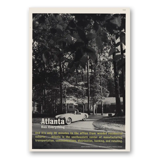 1963 Georgia Atlanta Georgia Wooded Residential Suburbs Vintage Magazine Print Ad