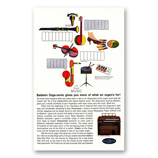 1963 Baldwin Orgasonic Organ More Of What Organs For Vintage Magazine Print Ad