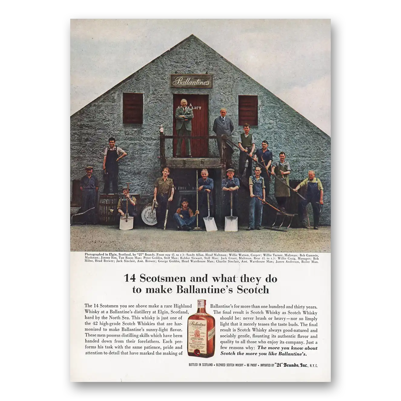 1963 Ballantines Ale Scotsmen and What They Do Vintage Magazine Print Ad