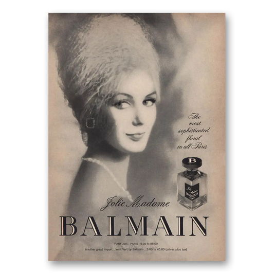 1963 Jolie Madame Perfume Most Sophisticated Floral Vintage Magazine Print Ad