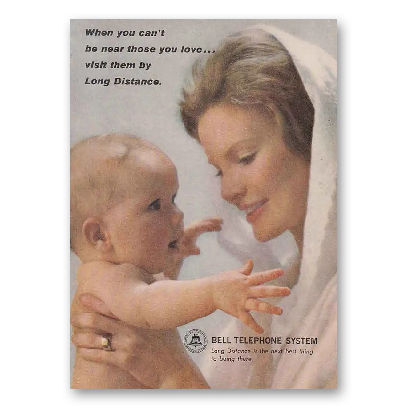 1963 Bell Telephone Mom Baby Vintage Magazine Print Ad