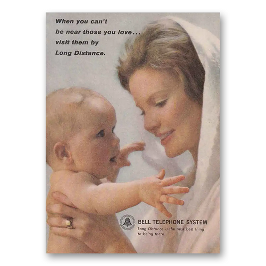 1963 Bell Telephone Mom Baby Vintage Magazine Print Ad