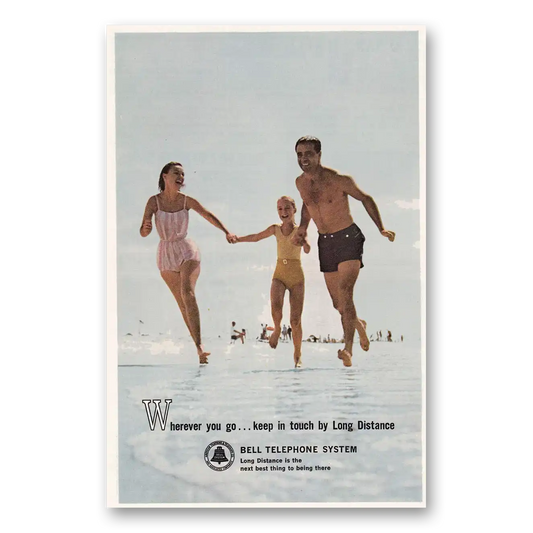 1963 Bell Telephone Wherever You Go Beach Vintage Magazine Print Ad