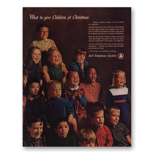 1963 Bell Telephone What To Give Children at Christmas Vintage Magazine Print Ad