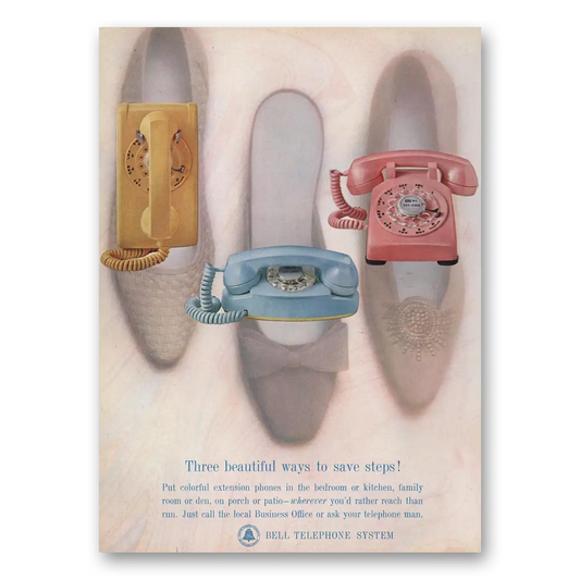 1963 Bell Telephone Three Beautiful Ways Save Steps Vintage Magazine Print Ad