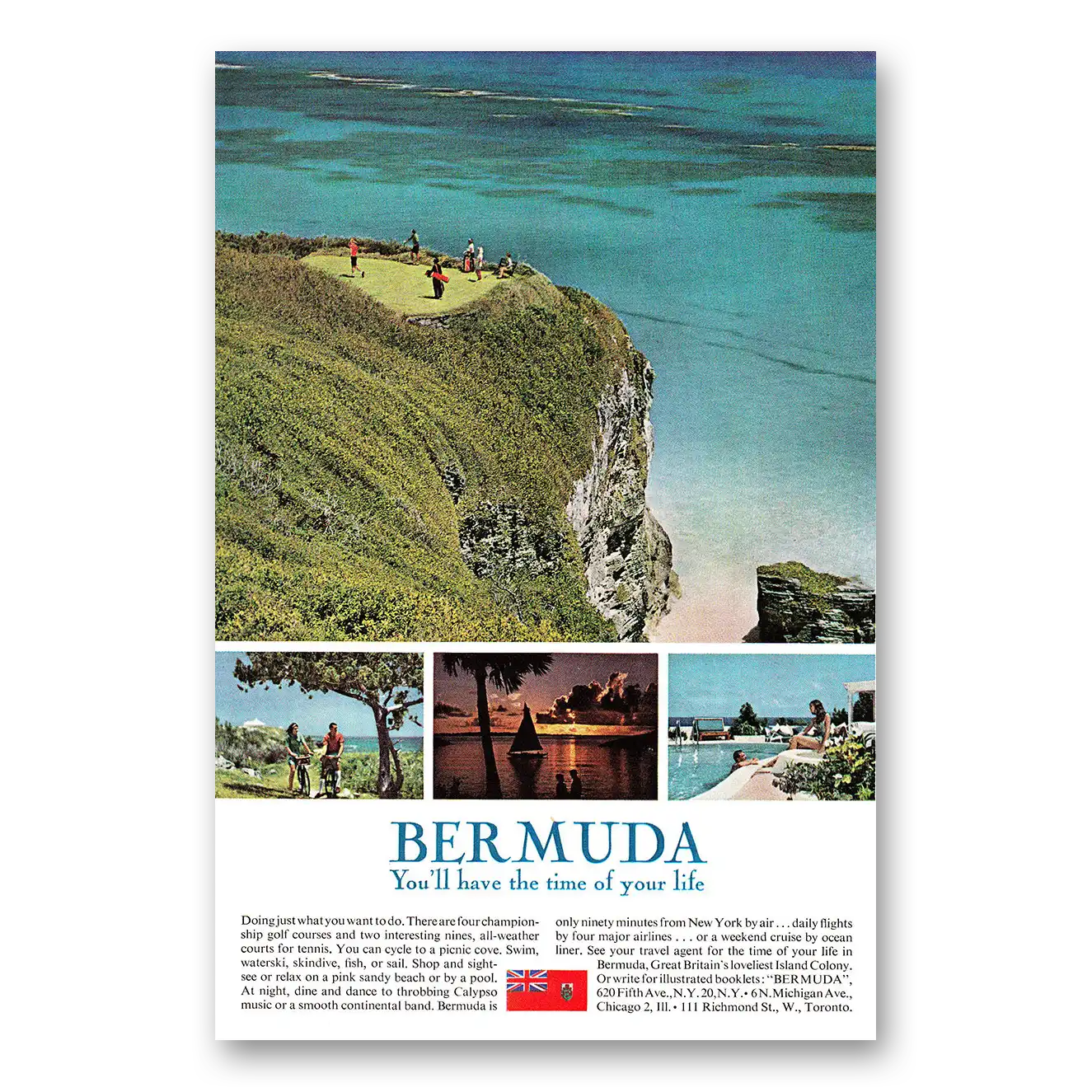 1963 Bermuda Have the Time of Your Life Vintage Magazine Print Ad