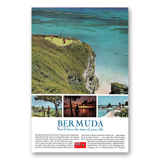 1963 Bermuda Have the Time of Your Life Vintage Magazine Print Ad