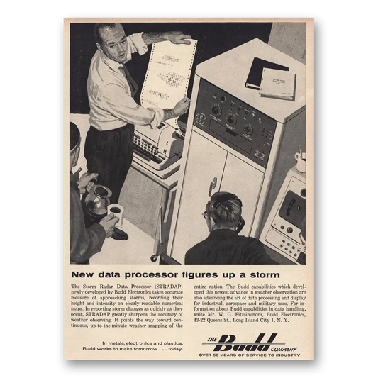 1963 Budd Data Processor Figures Up a Storm Vintage Magazine Print Ad