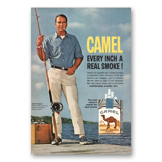 1963 Camel Cigarettes Gary Gould Every Inch a Real Smoke Vintage Magazine Print Ad