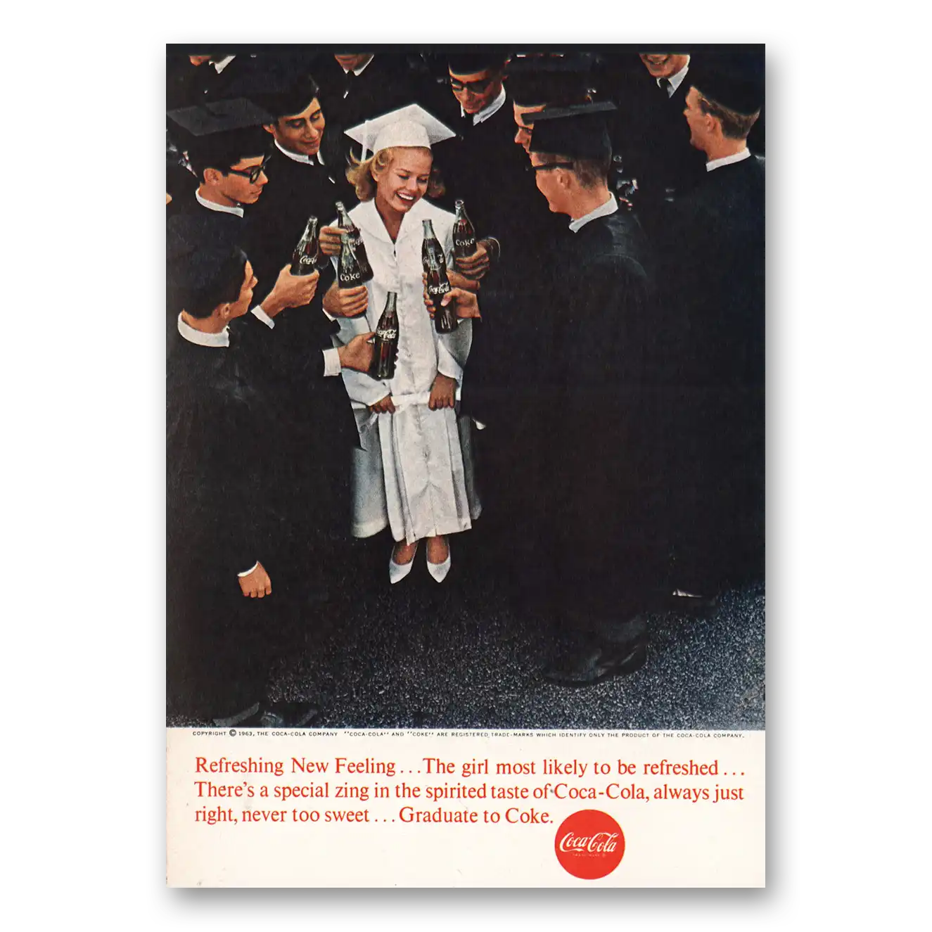 1963 Coca Cola Girl Most Likely To Be Refreshed Vintage Magazine Print Ad