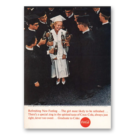 1963 Coca Cola Girl Most Likely To Be Refreshed Vintage Magazine Print Ad