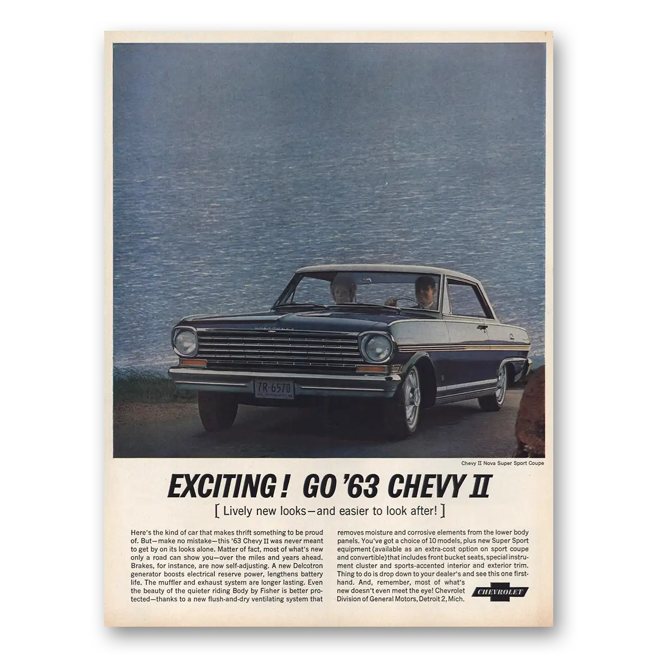 1962 Chevrolet Chevy II Nova Exciting Lively New Looks Vintage Magazine Print Ad