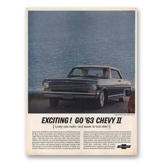 1962 Chevrolet Chevy II Nova Exciting Lively New Looks Vintage Magazine Print Ad