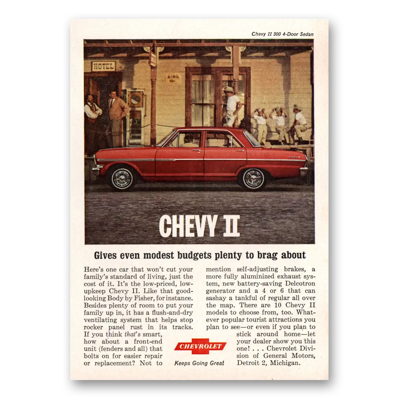 1963 Chevrolet Chevy II Gives Even Modest Budgets Plenty to Brag About Vintage Magazine Print Ad