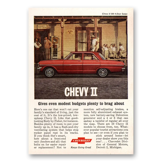 1963 Chevrolet Chevy II Gives Even Modest Budgets Plenty to Brag About Vintage Magazine Print Ad