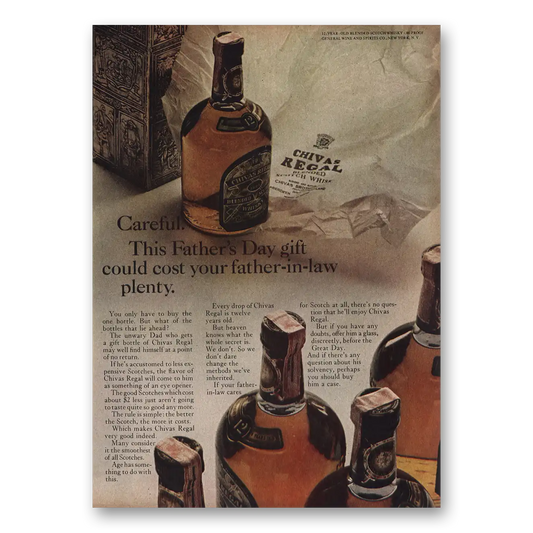 1963 Chivas Regal Careful Fathers Day Gift Vintage Magazine Print Ad