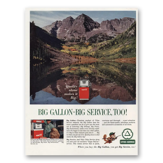 1963 Cities Service Big Gallon Big Service Too Vintage Magazine Print Ad