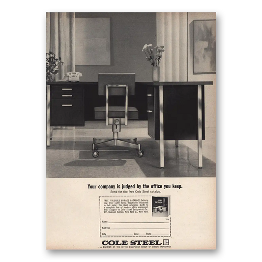 1963 Cole Steel Desk Judged By Office You Keep Vintage Magazine Print Ad