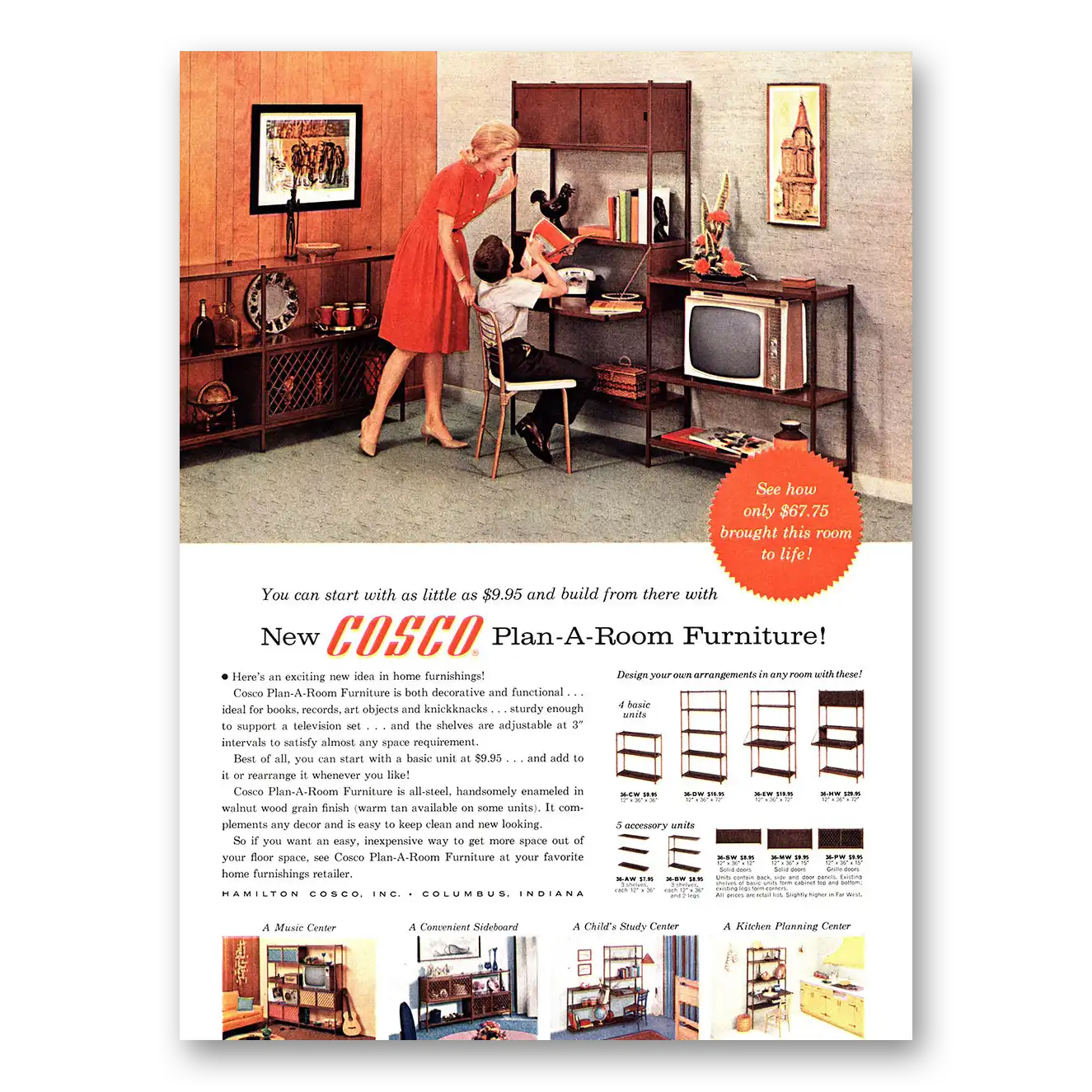 1963 Cosco Furniture Plan a Room Furniture Vintage Magazine Print Ad