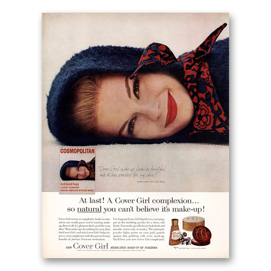 1963 Cover Girl Make Up Lois Heyl Complexion So Natural Vintage Magazine Print Ad