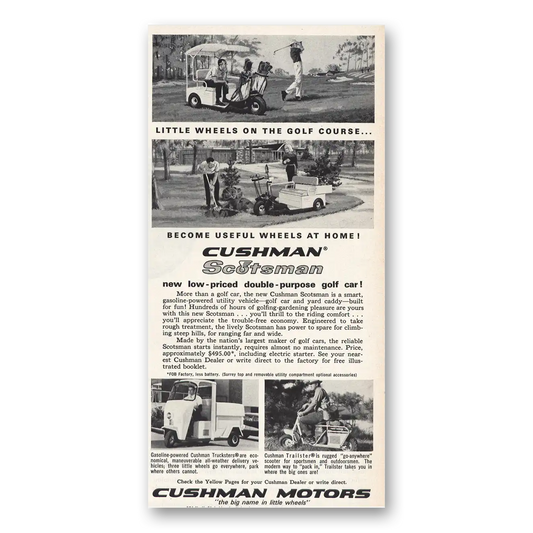 1963 Cushman Motors Little Wheels Golf Course Vintage Magazine Print Ad