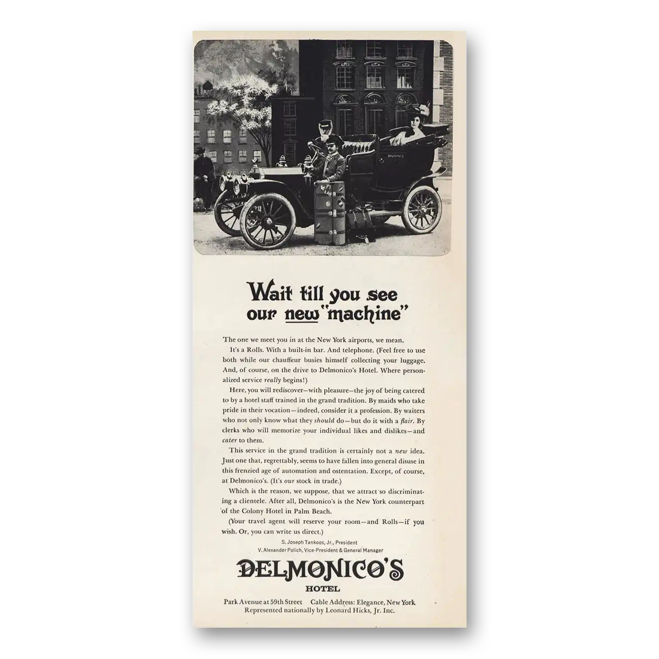 1963 Delmonicos Hotel New York Wait Till You See Our New Machine Vintage Magazine Print Ad