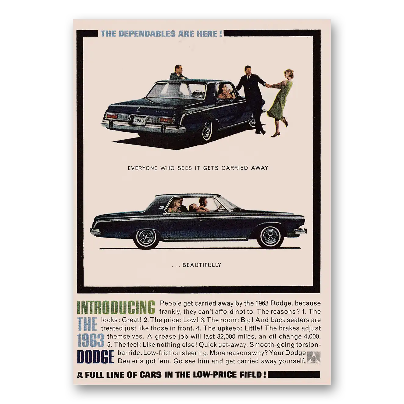 1962 Dodge Everyone Who Sees It Gets Carried Away Vintage Magazine Print Ad