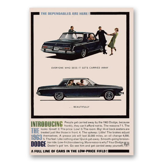 1962 Dodge Everyone Who Sees It Gets Carried Away Vintage Magazine Print Ad