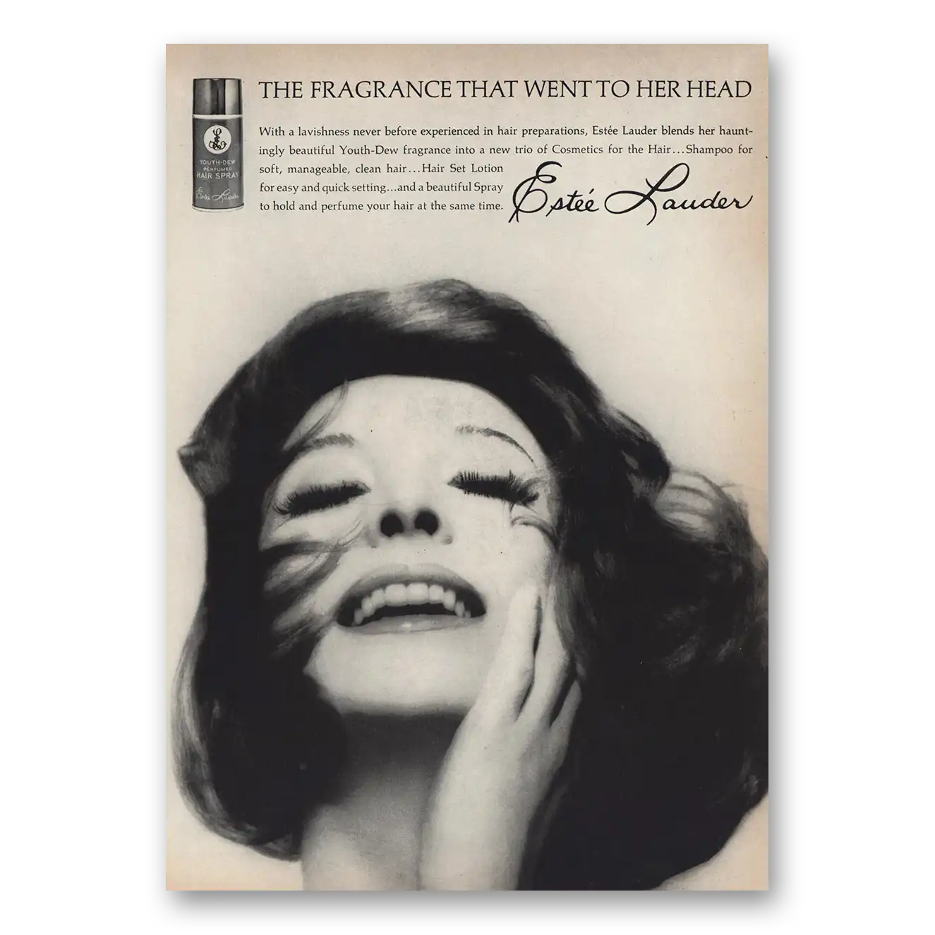 1963 Estee Lauder Fragrance That Went To Her Head Vintage Magazine Print Ad