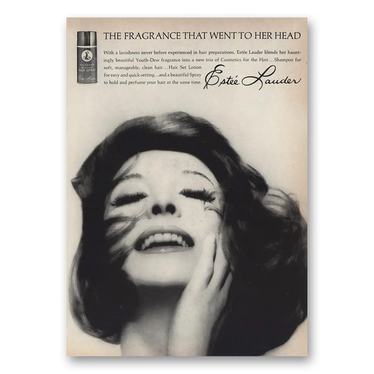 1963 Estee Lauder Fragrance That Went To Her Head Vintage Magazine Print Ad