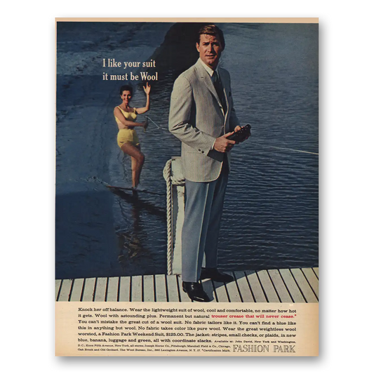 1963 Fashion Park I Like Your Suit Vintage Magazine Print Ad