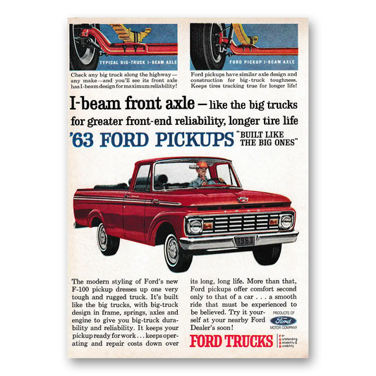 1963 Ford Trucks I Beam Front Axle Vintage Magazine Print Ad