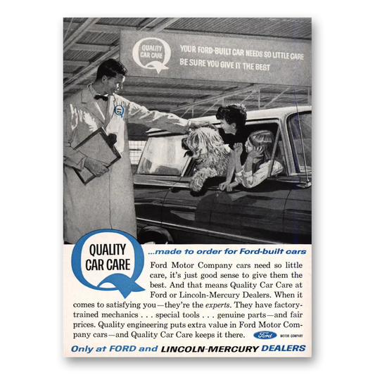 1963 Ford Parts and Service Quality Car Care Vintage Magazine Print Ad