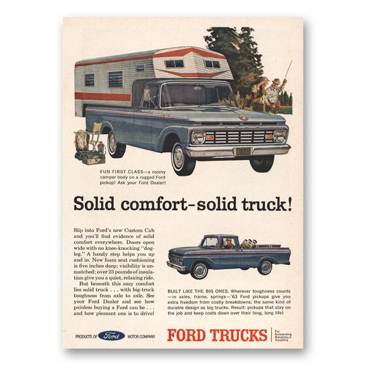 1963 Ford Trucks Solid Comfort Solid Truck Vintage Magazine Print Ad