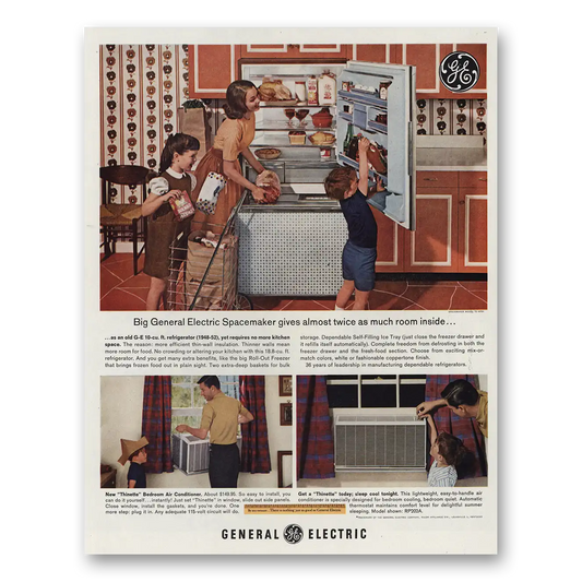 1963 General Electric Refrigerator Spacemaker Almost Twice As Much Room Vintage Magazine Print Ad