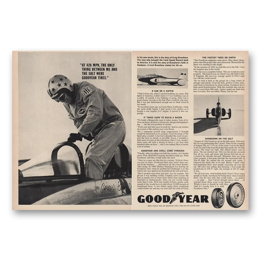 1963 Goodyear Tires Story of Craig Breedlove Vintage Magazine Print Ad