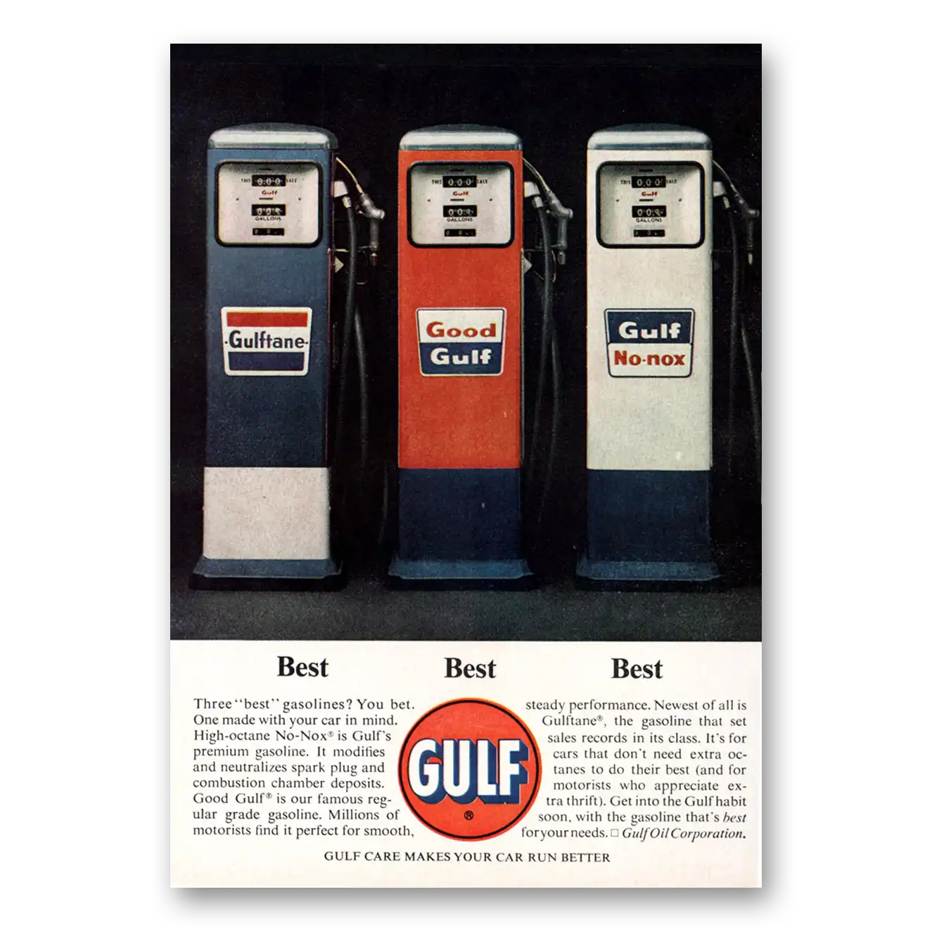 1963 Gulf Oil Best Vintage Magazine Print Ad