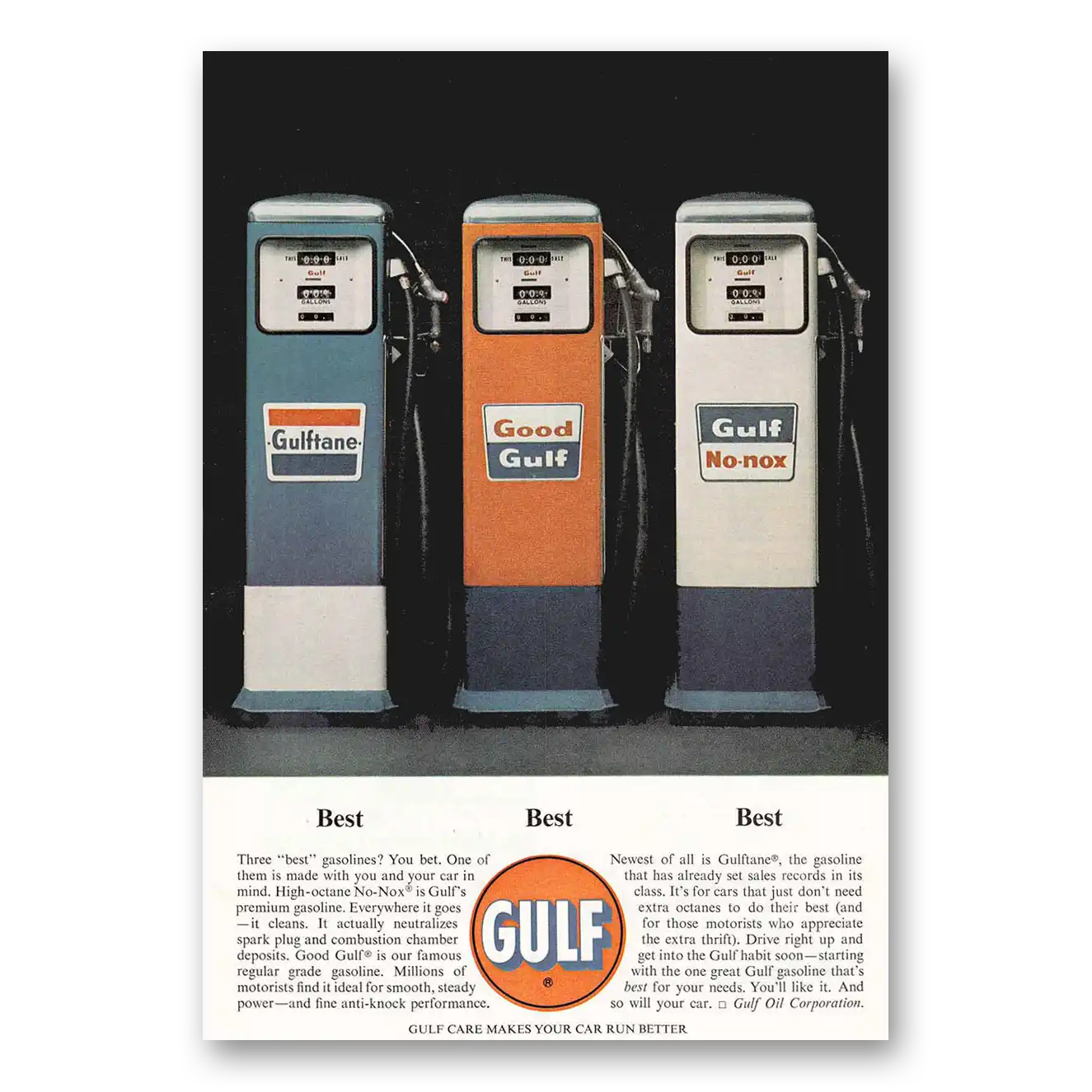 1963 Gulf Oil Company Best Vintage Magazine Print Ad