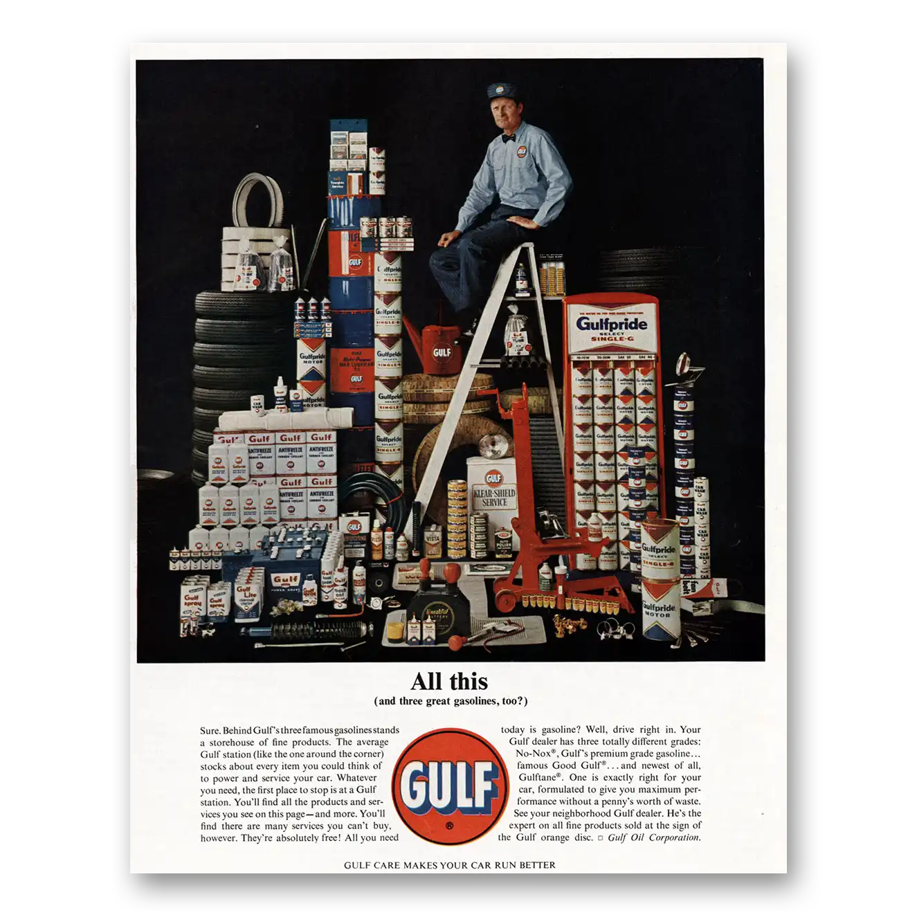 1963 Gulf Oil All This Vintage Magazine Print Ad